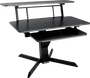 QUIKLOK Mueble Estudio (Workstation) Con Tres Niveles, Bandeja Principal 1120x560mm, Bandeja Superior 1250x324mm, Bandeja Teclado 757x355mm, Acero