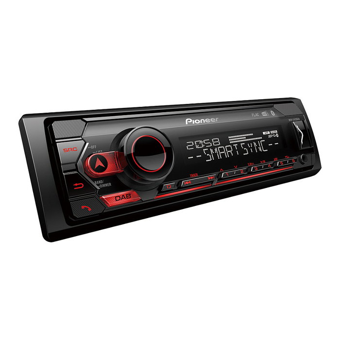 Pioneer MVH-S420DAB Auto Radio Receptor 1 DIN con Bluetooth, DAB/DAB+, USB, Aux, Control Llamadas, Pantalla LCD Blanca