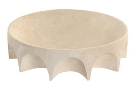 DKD Home Decor Centro de Mesa Cemento Crema 26x26x7 cm