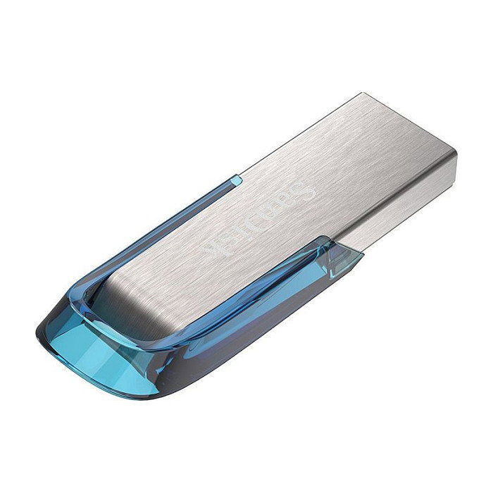 SanDisk Ultra Flair 128 GB USB 3.2 Gen 1 Azul, Plata