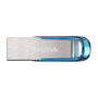 SanDisk Ultra Flair 128 GB USB 3.2 Gen 1 Azul, Plata