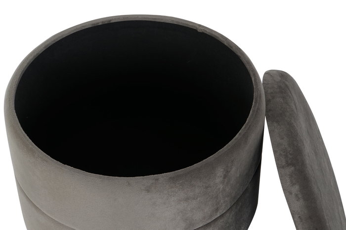 DKD Home Decor Reposapiés de Terciopelo Gris Oscuro y Dorado