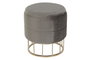 DKD Home Decor Reposapiés de Terciopelo Gris Oscuro y Dorado