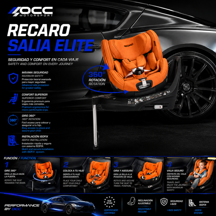 Recaro XENON 1 KID 61-125cm Vibrant Orange Grupo 0 1 y 2