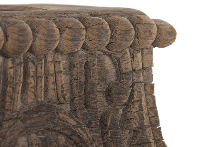 DKD Home Decor Portavela Teca Columna Antigua Surtido de 2 Unidades