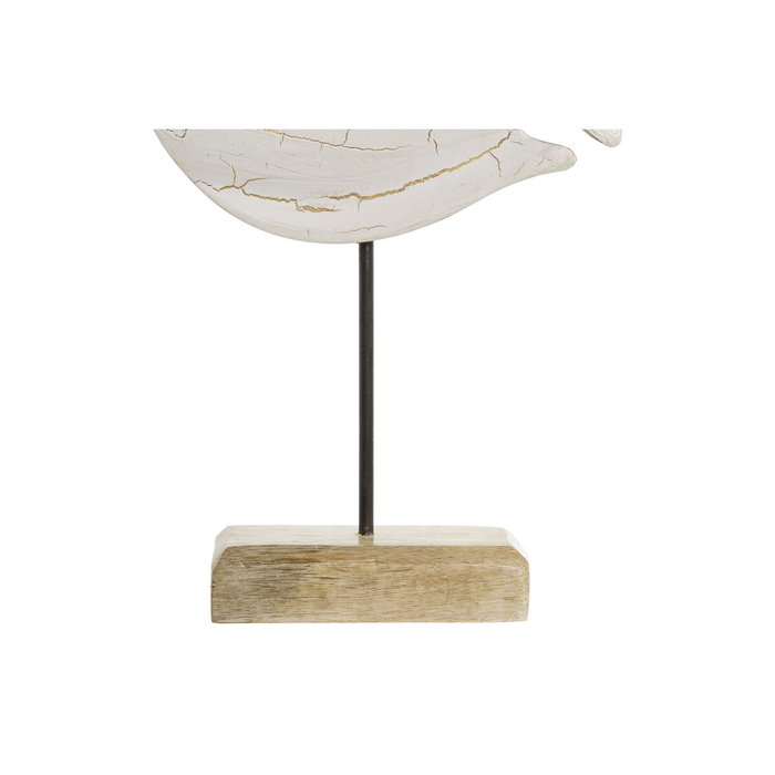 DKD Home Decor Escultura de Pez en Mango y Metal con Acabado Craquelado