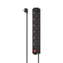 Hama 00223160 Regleta de 6 tomas con interruptores individuales y protección contra sobretensiones, 3680W, 1.4m, color negro