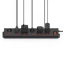 Hama 00223160 Regleta de 6 tomas con interruptores individuales y protección contra sobretensiones, 3680W, 1.4m, color negro