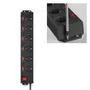 Hama 00223160 Regleta de 6 tomas con interruptores individuales y protección contra sobretensiones, 3680W, 1.4m, color negro