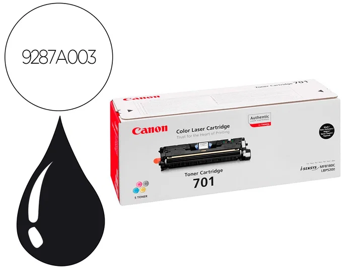 Canon CRG-701BK Tóner Negro para LBP5200 y MF8180C