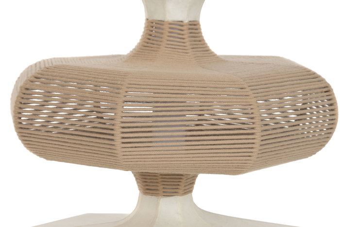 DKD Home Decor India lamps 2c25 Lámpara de Techo Urban Natural Blanco Roto Papel Acero 50 x 60.6 x 50 cm