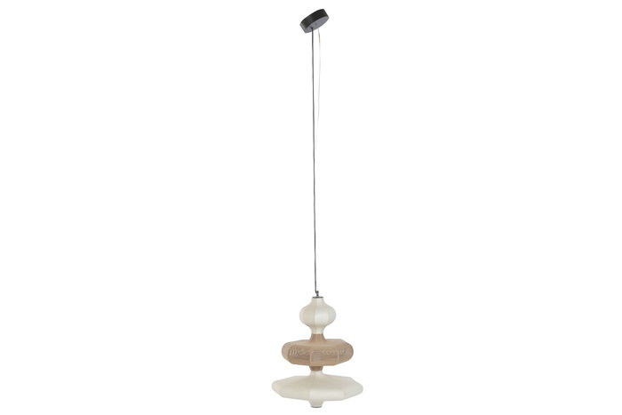 DKD Home Decor India lamps 2c25 Lámpara de Techo Urban Natural Blanco Roto Papel Acero 50 x 60.6 x 50 cm