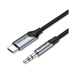 Vention BGKHF Cable Conversor de Audio USB Tipo-C a Jack 3,5 mm, 1 m, Gris