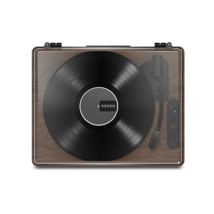 ION Luxe Lp Tocadiscos Bluetooth USB con Altavoces Integrados y Conversión Digital, Reproductor de Vinilos 3 Velocidades con Salida RCA y Cubierta Antipolvo