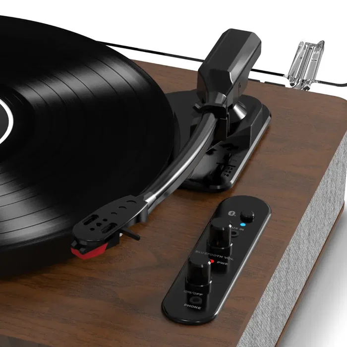 ION Luxe Lp Tocadiscos Bluetooth USB con Altavoces Integrados y Conversión Digital, Reproductor de Vinilos 3 Velocidades con Salida RCA y Cubierta Antipolvo