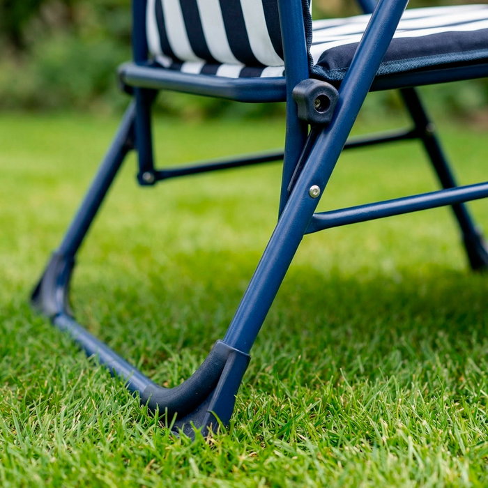Aktive Garden Silla tumbona plegable 5 posiciones rayas marineras