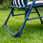 Aktive Garden Silla tumbona plegable 5 posiciones rayas marineras