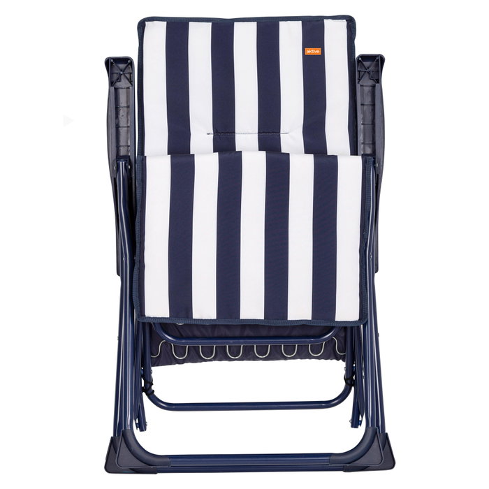 Aktive Garden Silla tumbona plegable 5 posiciones rayas marineras