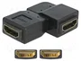 DeLOCK Adaptador HDMI hembra a HDMI hembra 90° izquierda, Negro