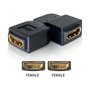 DeLOCK Adaptador HDMI hembra a HDMI hembra 90° izquierda, Negro