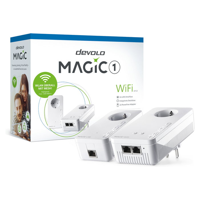 Devolo Magic 1 WiFi Starter Kit (2 Adaptadores) Powerline 1200 Mbps WiFi 5 Gigabit Ethernet Blanco