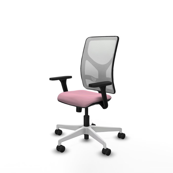 PIQUERAS Y CRESPO Silla de oficina Motilla Rosa y Blanco con mecanismo Sincro