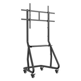 Equip Soporte TV con Ruedas - Ajuste de Altura e Inclinación, Compatible VESA 1000x600, Base Sólida, Gestión de Cables, Capacidad 100 kg, Estante para Componentes
