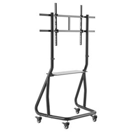 EQUIP Bodenstandhalter Soporte de Piso para TV 60"-105" (1 Pantalla), Carga 100 kg, con Ruedas y Ajuste de Altura, Color Negro