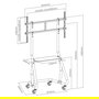 EQUIP Bodenstandhalter Soporte de Piso para TV 60"-105" (1 Pantalla), Carga 100 kg, con Ruedas y Ajuste de Altura, Color Negro