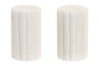 DKD Home Decor Set de 2 Saleros y Pimenteros de Mármol Blanco y Negro