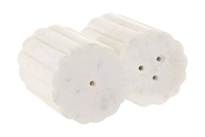 DKD Home Decor Set de 2 Saleros y Pimenteros de Mármol Blanco y Negro