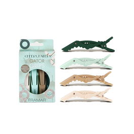 Framar Gator Grips Cheers Haters - Pinzas de goma con boca ancha para sujetar grandes secciones de cabello, Kit de 4 clips, colores nude