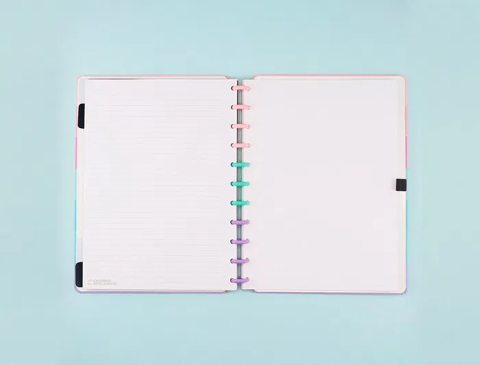 Cuaderno inteligente Cuaderno Inteligente Grande 280x215 mm con Funda, Calendario, Separadores, 80 Hojas y Soporte Elástico