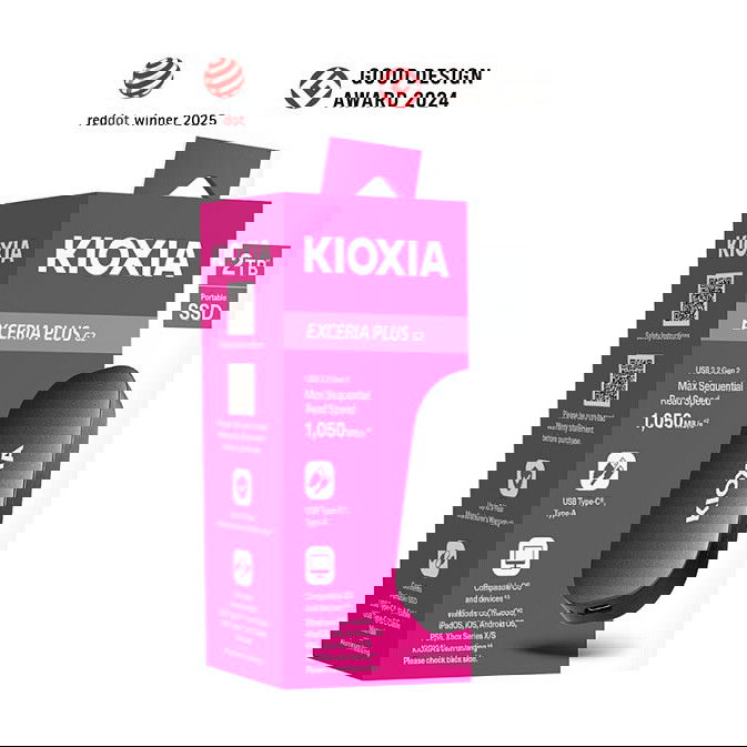 KIOXIA EXCERIA PLUS G2 SSD Portable 2TB USB 3.2 Gen2 Type C 1050MB/s Negro