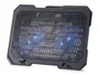 Conceptronic THANA01B - Base de refrigeración para portátiles con 2 ventiladores de 125mm y luz LED azul, tamaño máximo 15.6 pulgadas (39.6 cm), USB 2.0