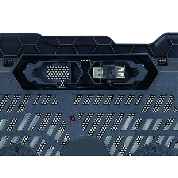 Conceptronic THANA01B Base de refrigeración para portátiles con 2 ventiladores e iluminación azul