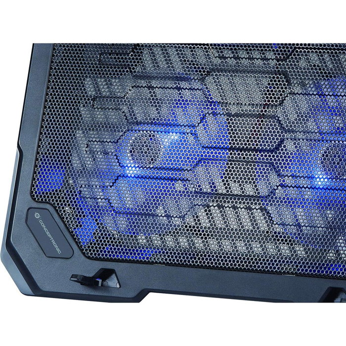 Conceptronic THANA01B Base de refrigeración para portátiles con 2 ventiladores e iluminación azul