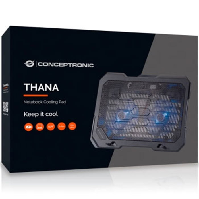 Base refrigeracion para portatiles conceptronic 2 ventiladores 125mm hasta 15.6 Base refrigeracion para portatiles conceptronic 2 ventiladores 125mm hasta 15.6