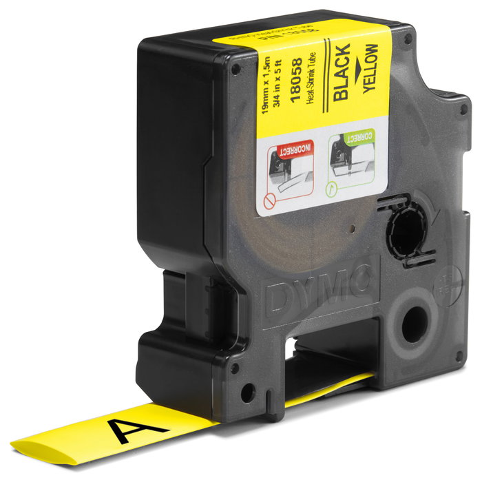 Dymo Tubo Termorretráctil Rhino ID1-19 Negro sobre Amarillo 19mm x 1,5m Dymo Tubo Termorretráctil Rhino ID1-19 Negro sobre Amarillo 19mm x 1,5m