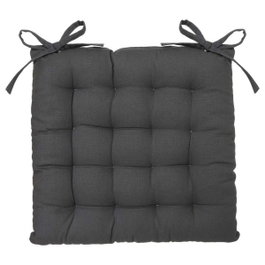 Atmosphera Cojín para silla estilo galleta gris oscuro 38 x 38 cm
