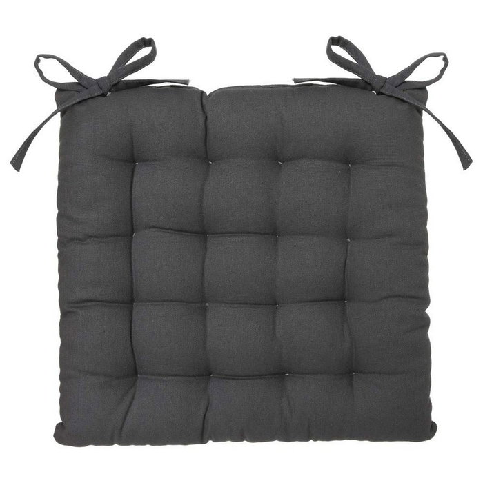Atmosphera Cojín para silla estilo galleta gris oscuro 38 x 38 cm Atmosphera Cojín para silla estilo galleta gris oscuro 38 x 38 cm