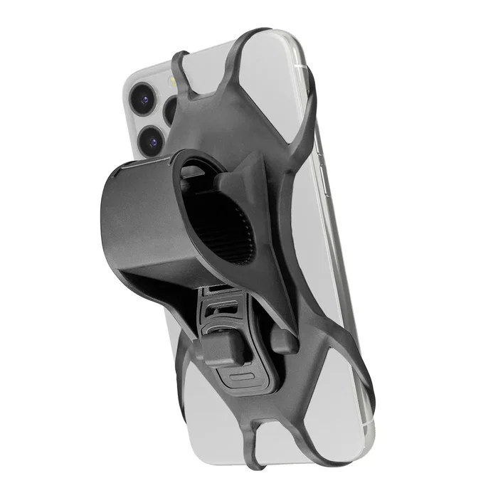 Celly Soporte Pasivo para Teléfono Móvil - Swipe Bike, Montaje Abrazadera de Silicona Gris para Bicicleta y Scooter