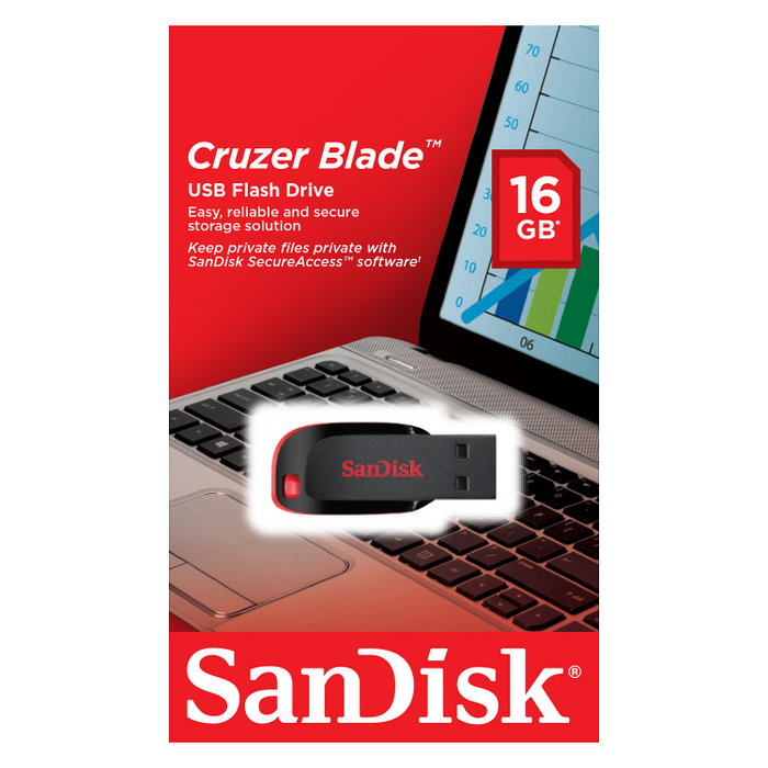 SanDisk Cruzer Blade 16 GB Negro/Rojo SanDisk Cruzer Blade 16 GB Negro/Rojo