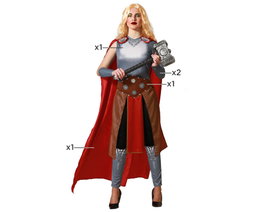 Disfraz de Superhéroe Cómico Rojo con Capa para Mujer Adulto Tallas XS-S