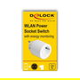 DeLOCK WLAN Interruptor de toma de corriente MQTT con monitor de energía, 16A 230V, Blanco, 45 mm