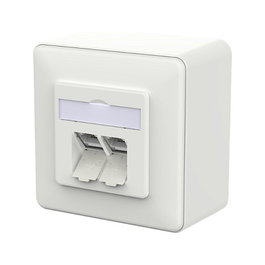 METZ CONNECT 130D380027-I Toma de conexión E-DAT C6A IDC de 2 puertos RJ-45 Blanco