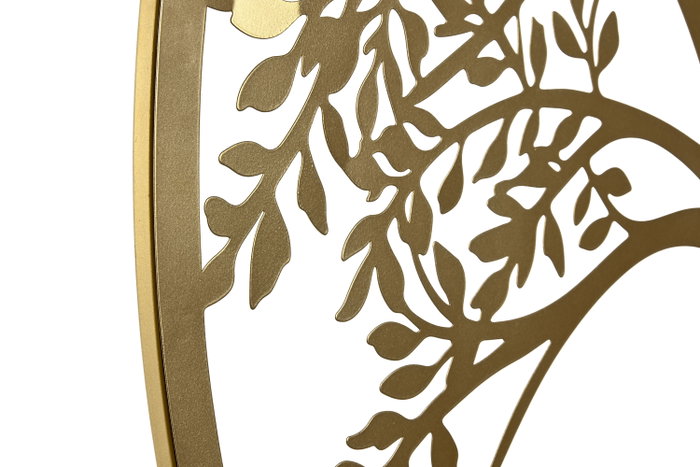 DKD Home Decor Decoración de Pared de Metal Árbol Dorado