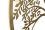 DKD Home Decor Decoración de Pared de Metal Árbol Dorado