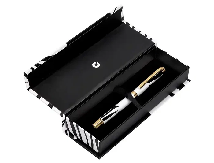 Belius Roller Dualita Cuerpo Blanco con Trazos Negros Tinta Negra Punta 0.7 mm