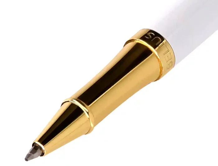 Belius Roller Dualita Cuerpo Blanco con Trazos Negros Tinta Negra Punta 0.7 mm